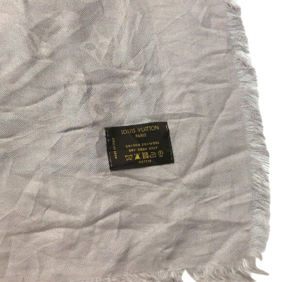 LOUIS VUITTON LV Beige Monogram Shawl Scarf Wrap - Picture 5 of 6